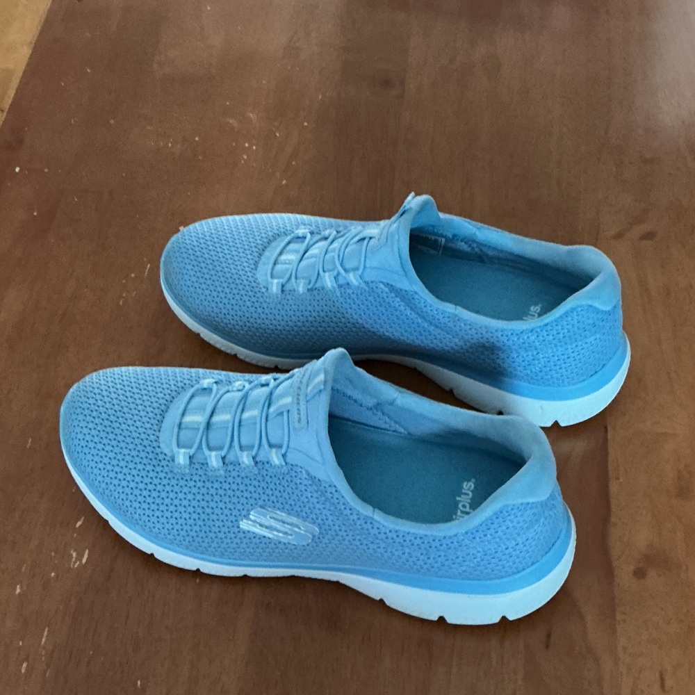 Skechers Women's Light Blue Sneakers, airplus insoles